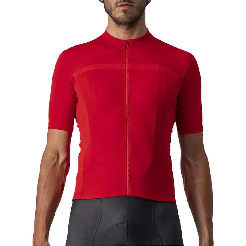 Slim Fit Castelli Classifica Short Sleeve Mens Cycling Jersey - Red