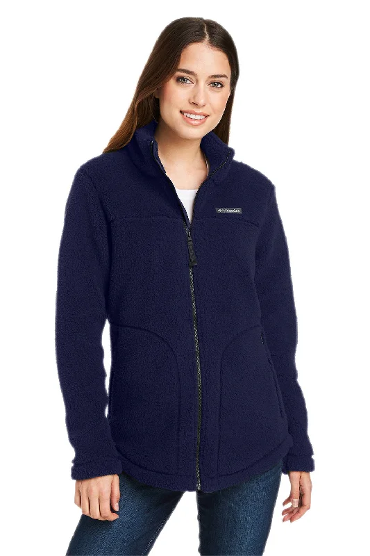 Bright Colors Columbia Womens West Bend Sherpa Fleece Full Zip Jacket - Dark Sapphire Blue - Closeout