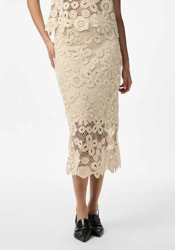 Personalized Design Y.A.S Lelu Crochet Midi Skirt, Birch