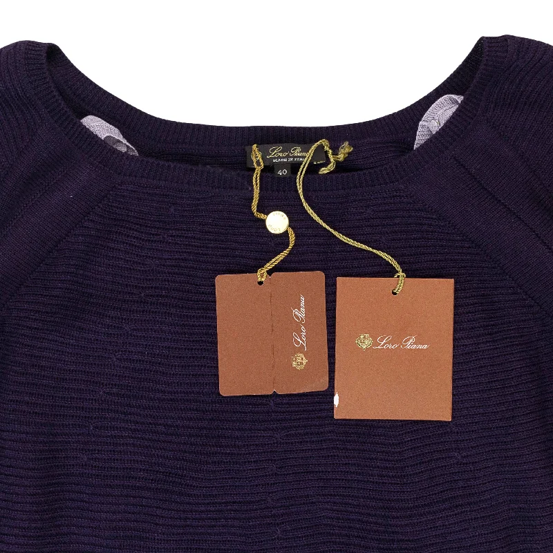 Elegant And Noble CASHMERE SCOOP NECK DEEP PURPLE SWEATER