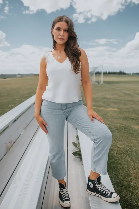 Classic And Versatile The Rae High-Rise Crop Straight Leg Denim - Twin Flame