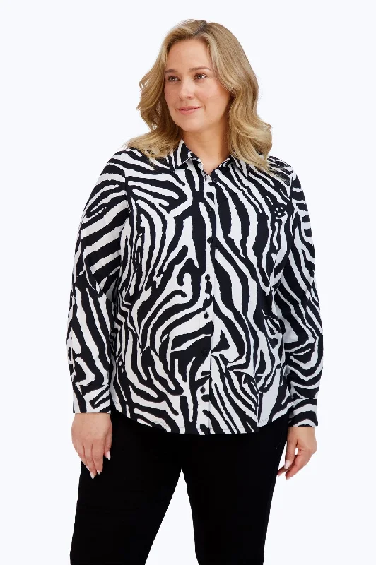 European And American Style Dianna Plus Zebra Jersey Shirt