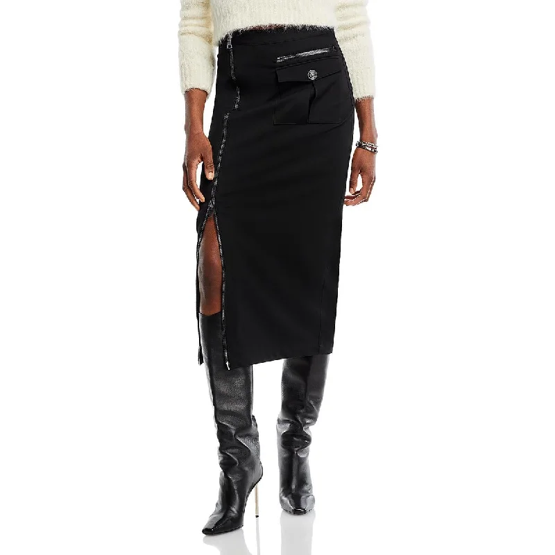 Romantic And Fresh Womens Pintuck Mid Calf Pencil Skirt