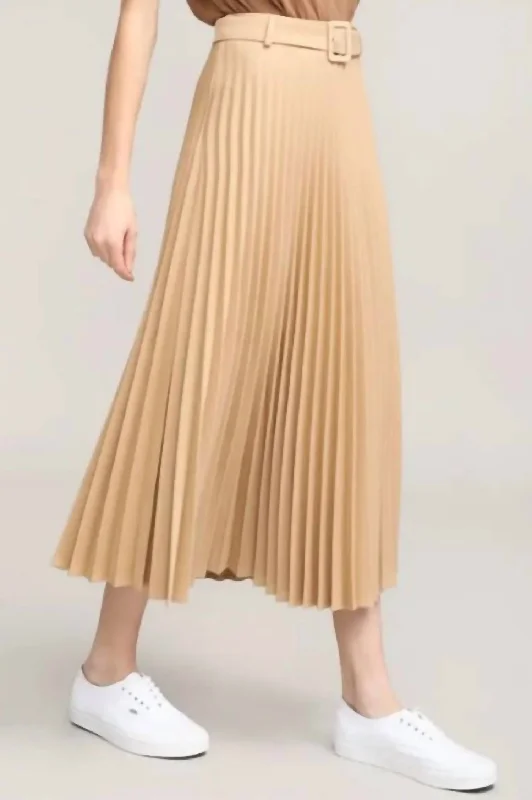 Luxury Temperament Pleated Skirt In Taupe