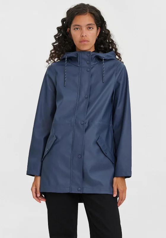 College Style Vero Moda Malou Coated Jacket, Ombrey Blue