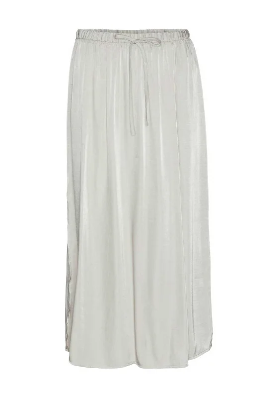 Wearable At Home Or Out Vero Moda Ina Soft Shimmer Midi Skirt, Silver Lining