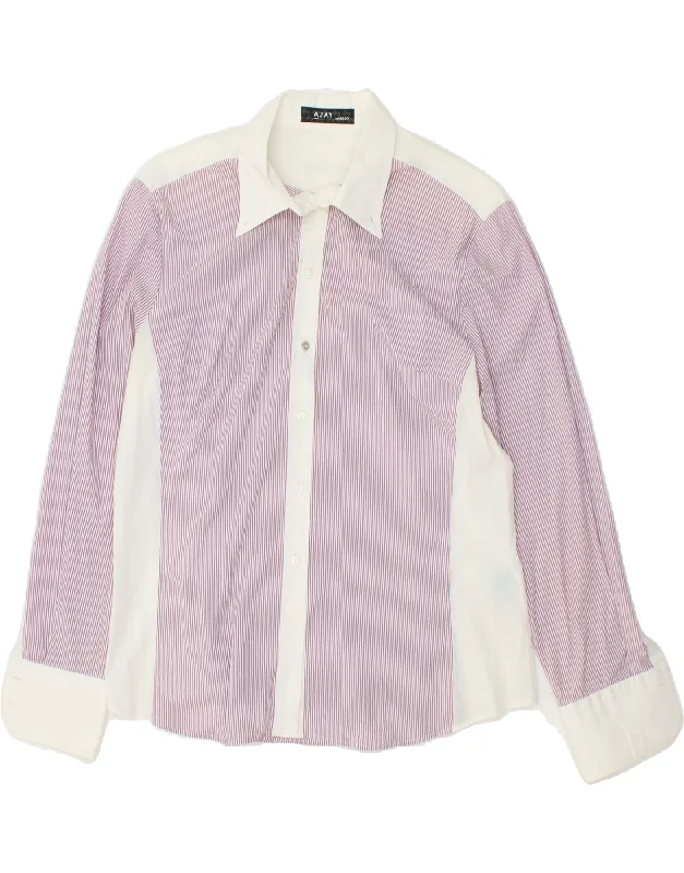 Sexy Fun LIU JO Womens Shirt IT 48 XL Purple Pinstripe Cotton