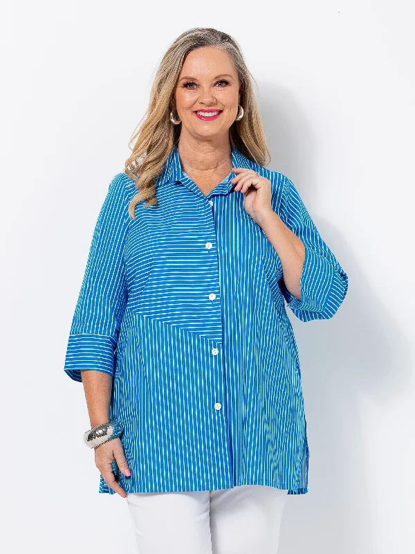 Personalized Design Blue Stripe Shirt