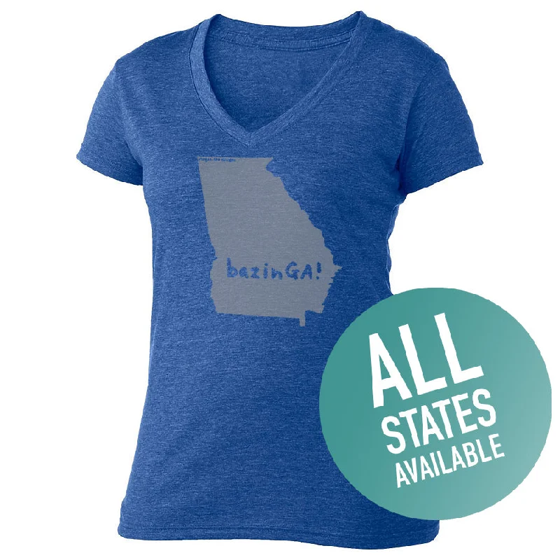 Denim Design State of Mind Women's V-Neck - All 50 states available