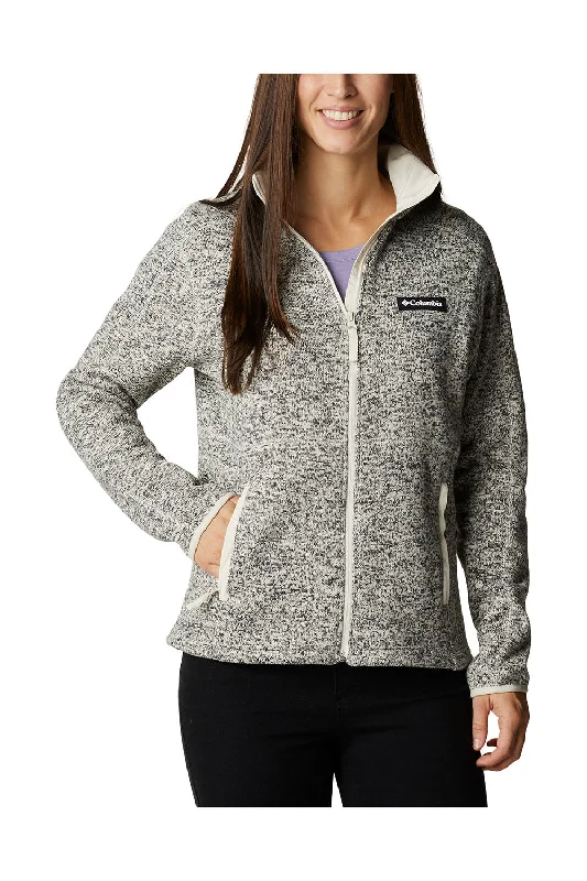 Fresh And Simple Columbia Womens Sweater Weather Full Zip Jacket - Heather Chalk - Closeout