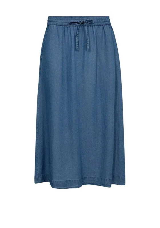 Carefree Style Freequent Carly Tie Skirt, Medium Blue Denim