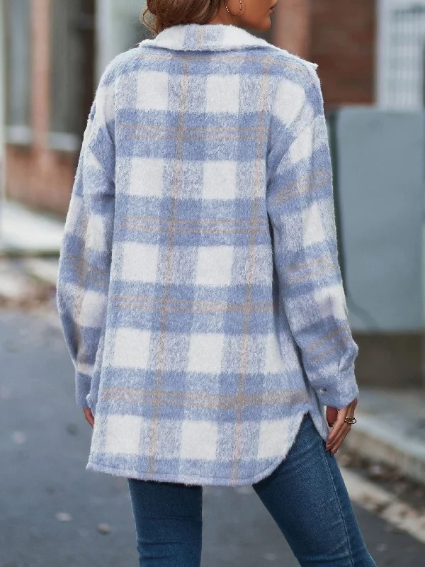 Classic Series Women's Pink and Cream Plaid Shacket