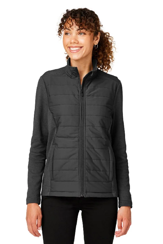 Fashion Elements Devon & Jones Womens New Classics Charleston Hybrid Full Zip Jacket - Black Melange/Black