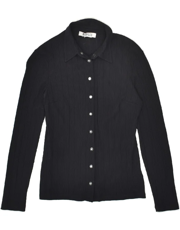 Age-reducing Style MARELLA Womens Shirt UK 12 Medium Black