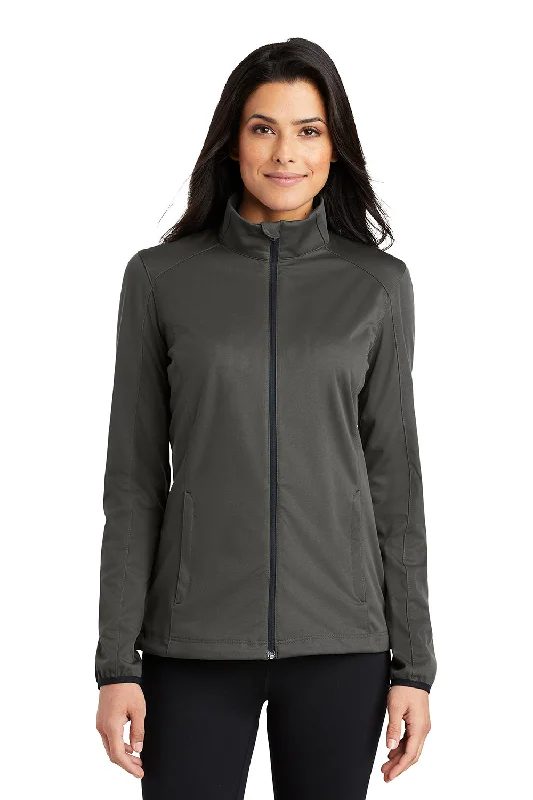 Personalized Clothing Port Authority Womens Active Wind & Water Resistant Full Zip Jacket - Steel Grey