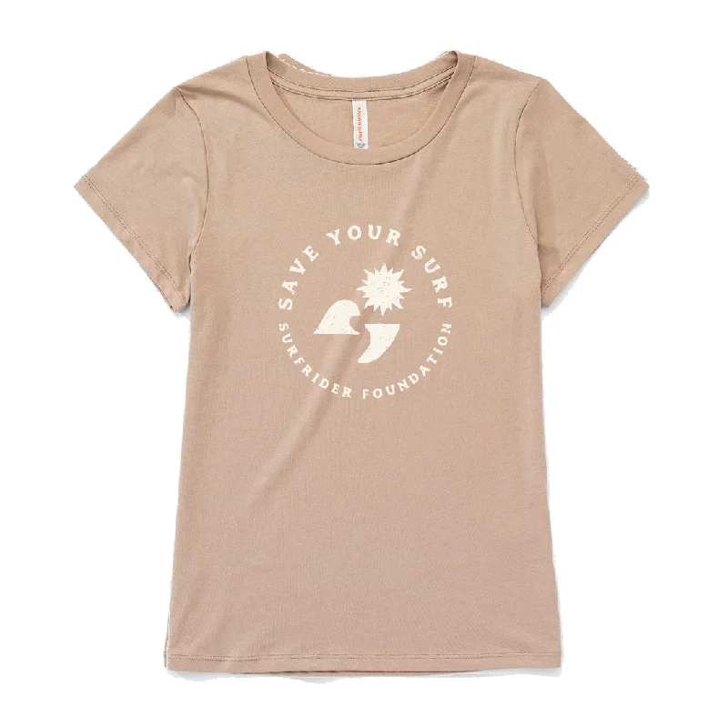 Playful Style Womens Save Your Surf Tee - Oatmeal