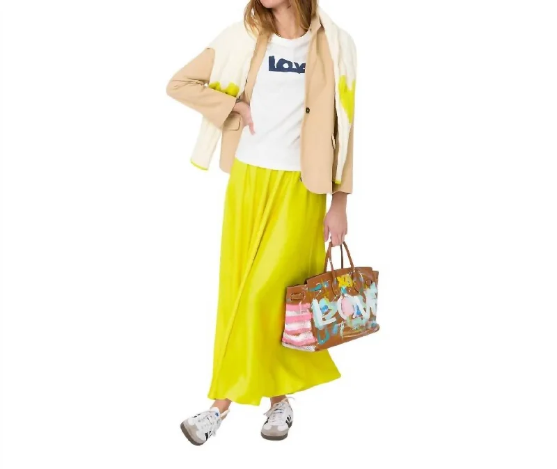 Personalized Design Ali Maxi Skirt In Citron