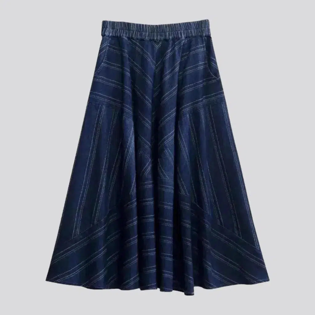 Relaxed And Casual Ornament high-waist denim skirt