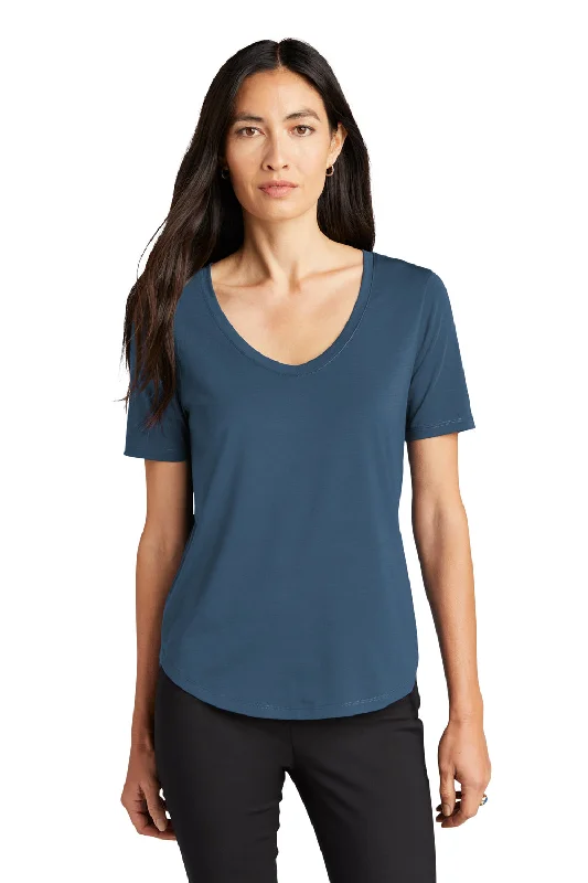 Exquisite Fabrics Mercer+Mettle Womens Moisture Wicking Short Sleeve Scoop Neck T-Shirt - Insignia Blue