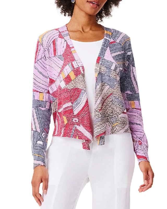 Slightly Flared Design NIC+ZOE Mosaic Floral 4-Way Cardigan