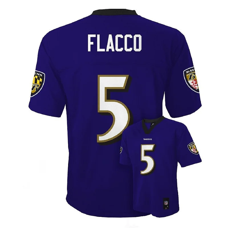 Elegant And Casual Joe Flacco #5 Baltimore Ravens NFL Youth Mid-Tier Jersey