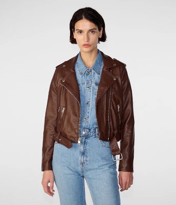 Body Design Faux Leather Moto Jacket