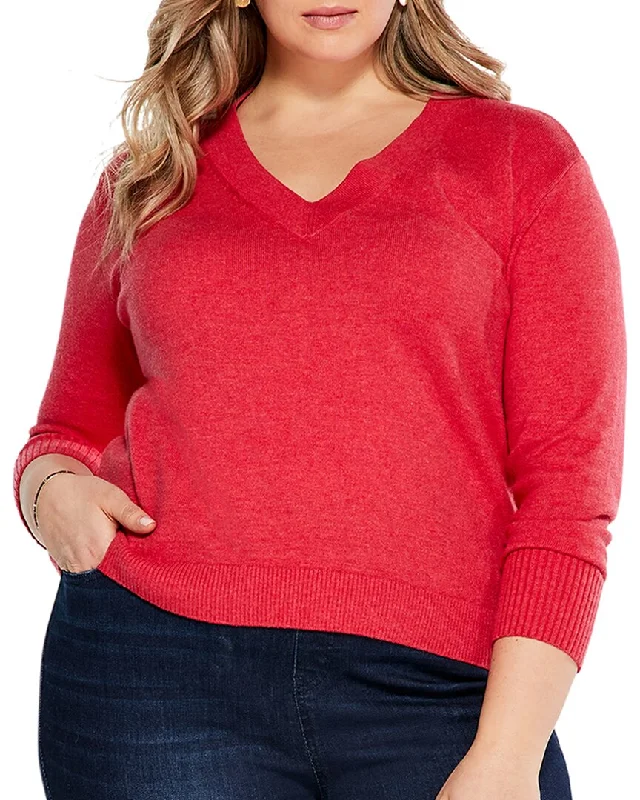 Free And Casual NIC+ZOE Plus Shorty V-Neck Sweater