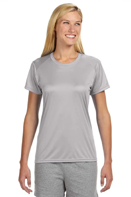 Modern Tailoring A4 Womens Performance Moisture Wicking Short Sleeve Crewneck T-Shirt - Silver Grey