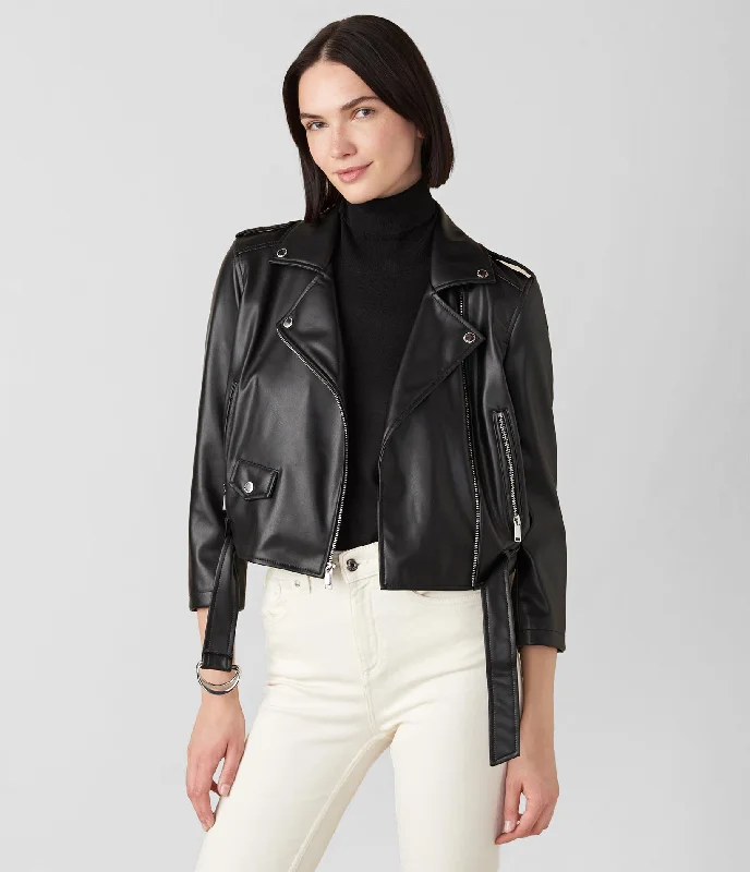 Noble And Elegant Alexia Faux Leather Moto Jacket