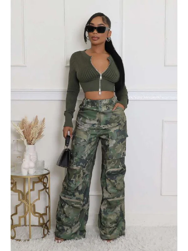 Fashion Style Camouflage Multi Pocket Cargo Pants