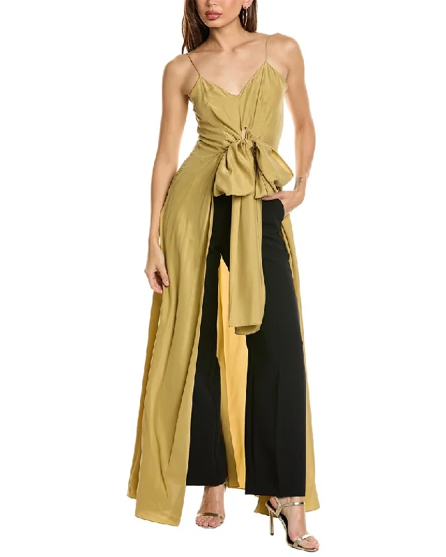 Stunning Fashion Alberta Ferretti Open Skirt Silk Gown