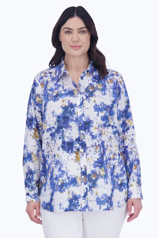 Exclusive Customization Meghan Plus No Iron Abstract Floral Shirt