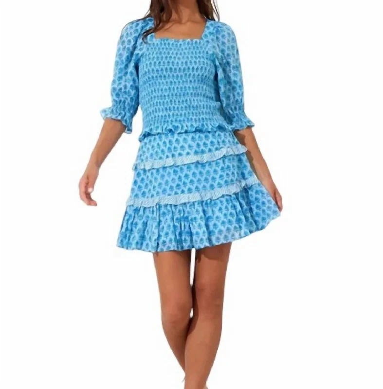 Simple Matching Flirty Skirt In Fern Blue