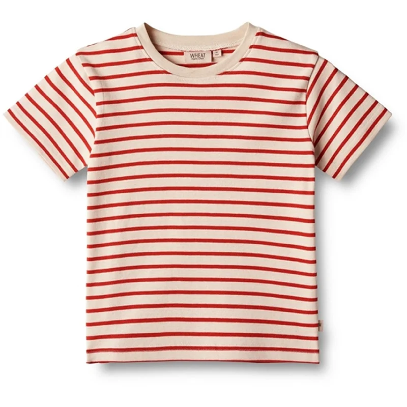 Light And Breathable Wheat Red Stripe T-shirt Fabian