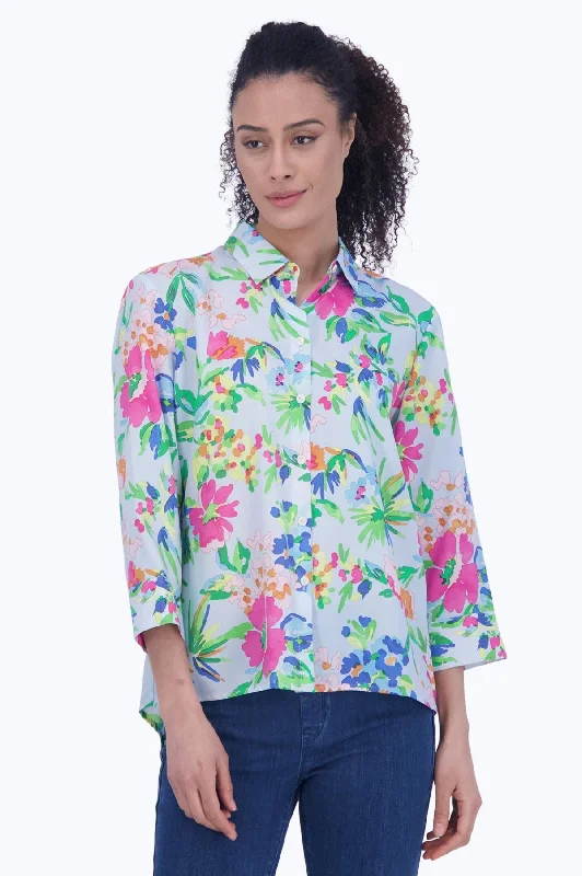 Elegant Tailoring Kelly No Iron Painterly Floral Shirt