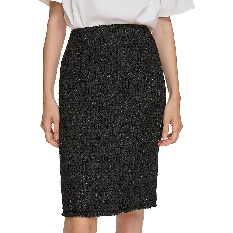 British Style Womens Knee-Length Tweed Pencil Skirt