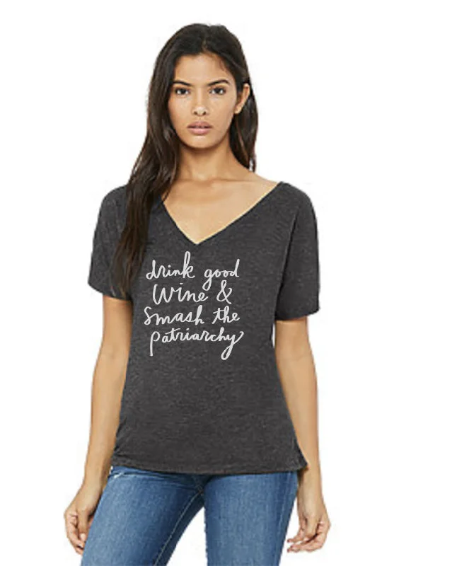 Noble And Elegant Drink Good Wine : Women's Slouchy V-neck