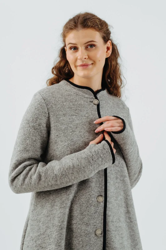 High-quality Fabrics Classic Coat, Wool, Light Grey