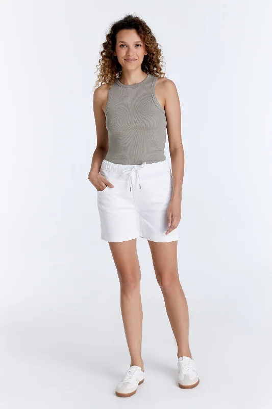 Simple Style Alice Mid Waist Jogger Shorts White