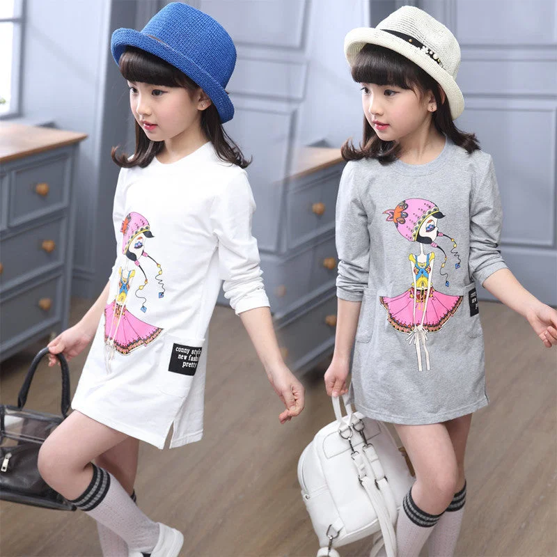 Ethnic Style Childrens Designer Cartoon Girls Clothes Wear Teens Tops for Girls Kids' Things Children's T-shirts