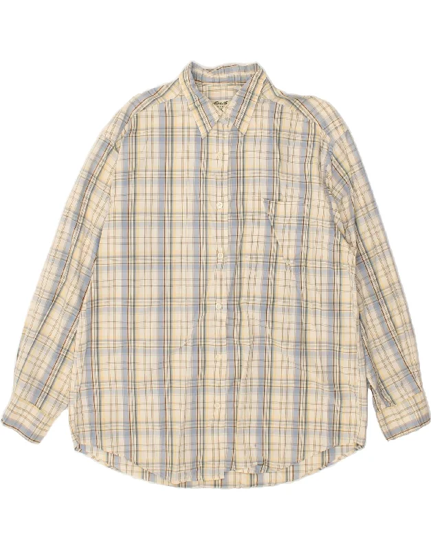 High-end Design EDDIE BAUER Womens Shirt Large Beige Check Cotton