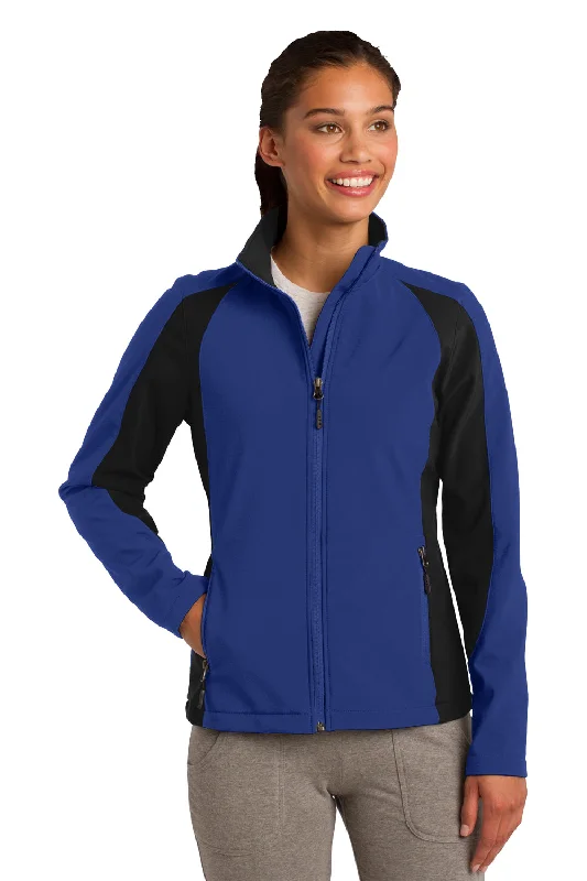 Outdoor Trend Sport-Tek Womens Water Resistant Full Zip Jacket - True Royal Blue/Black - Closeout