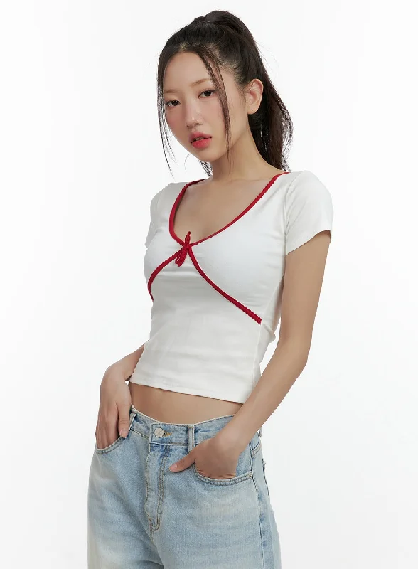 Advanced Customization Ribbon Charm Crop Top CL410