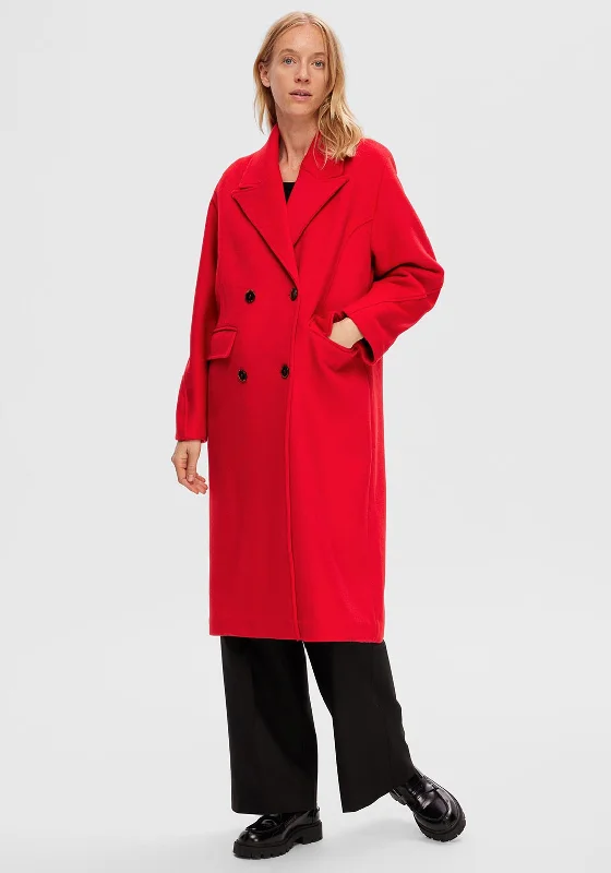 Romantic And Fresh Selected Femme Elementa Wool Coat, Ski Patrol