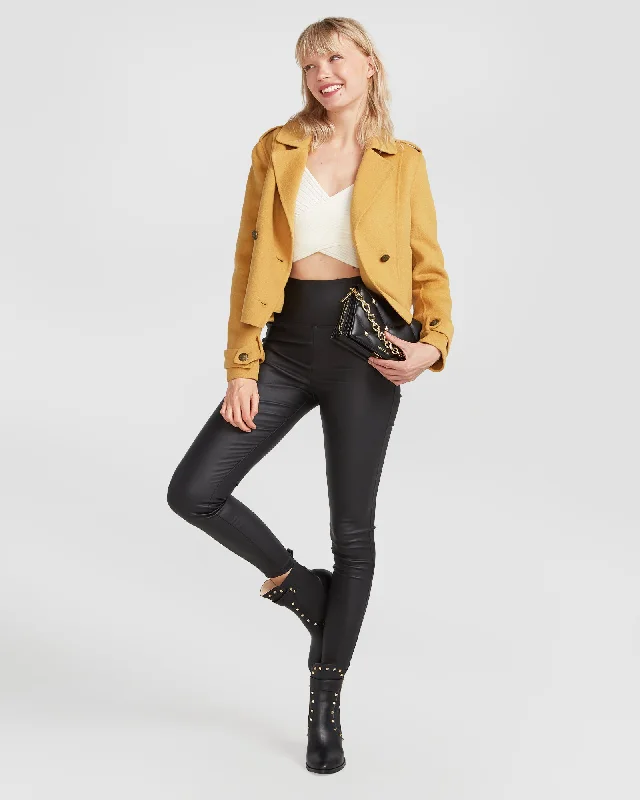 Trendy Items Better Off Military Peacoat - Antique Gold