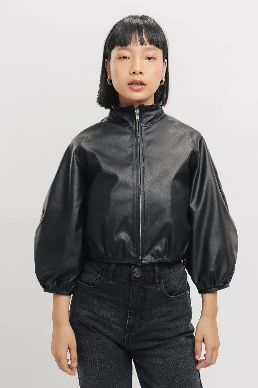 Fashion Must-have Ying Yang Bomber Crop Jacket