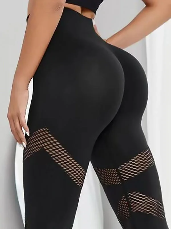 Casual And Comfortable ZASUWA Female Hip-lift Seamless Elastic Tight Net Leggings