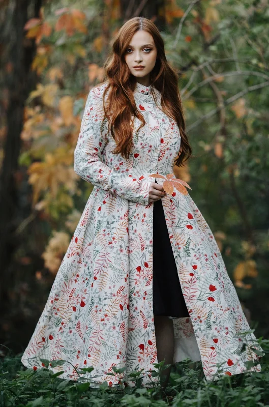 Lively And Youthful Victorian Coat, Whimsical Garden