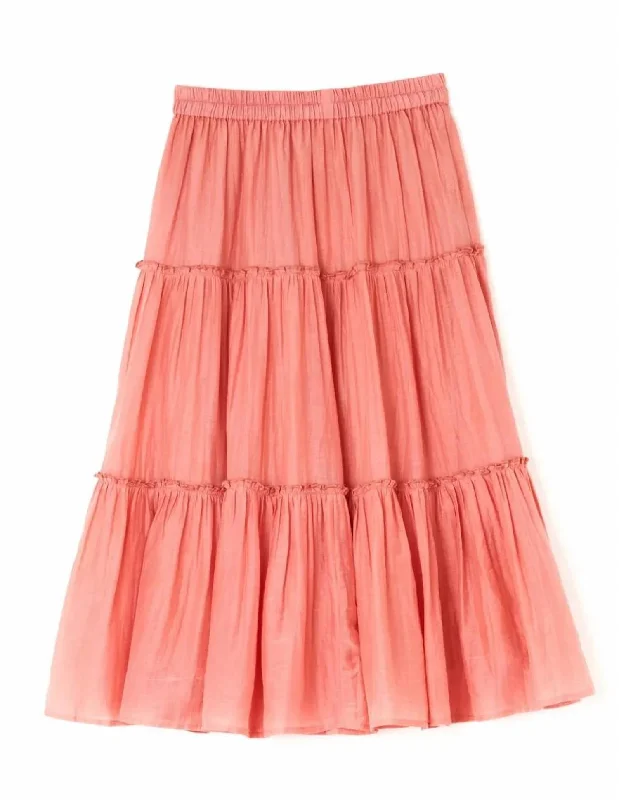 Retro Fashion Della Midi Skirt In Coral