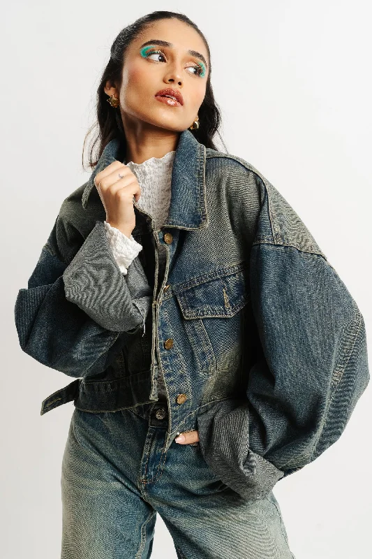 Loose Fit Blue Tinted Denim Jacket